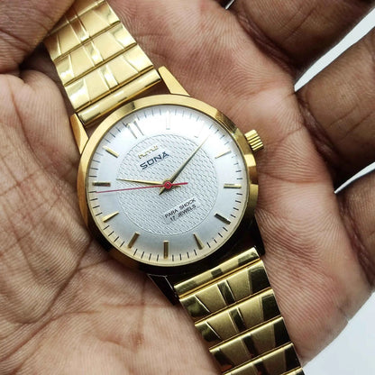HMT Sona Silver Dial Handwinding Watch - Para Shock 17 Jewels