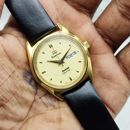 Elevate Your Style with the HMT Swarna Quartz Watch – Timeless Elegance with Day-Date Functionality