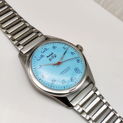 HMT Tamil Numerals Watch - Timeless Handwound Elegance with Tiffany Dial