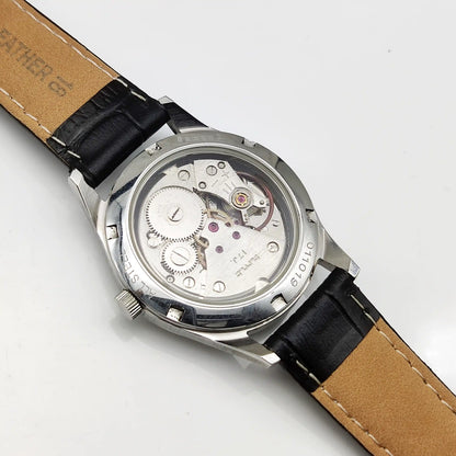 Timeless HMT Black Dial Mechanical Watch - Classic Craftsmanship with 17 Jewels