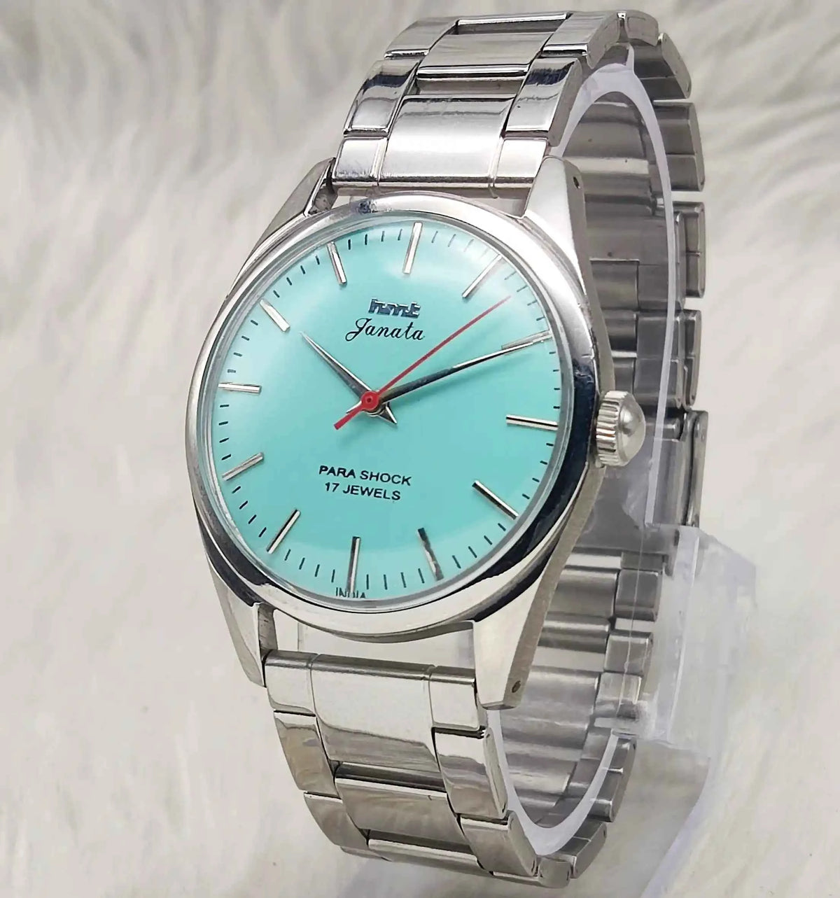 HMT Janata Men's Watch with Turquoise Dial and 17 Jewels Handwinding