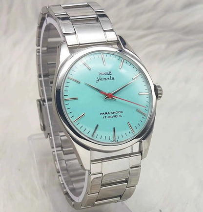 HMT Janata Men's Watch with Turquoise Dial and 17 Jewels Handwinding