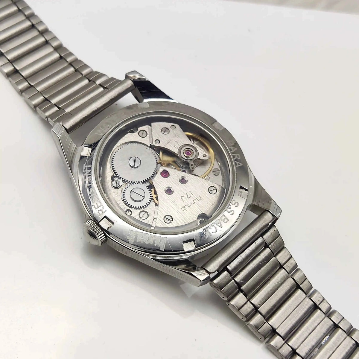 HMT Pilot Red Apple Dial Watch - 17 Jewels Handwinding Men's Timepiece with Transparent Back