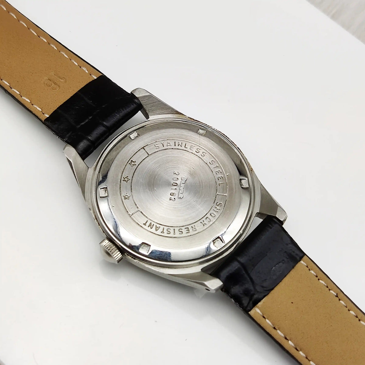 HMT Janata Black Dial Watch with Arabic Numerals Indices Handwinding Mechanism