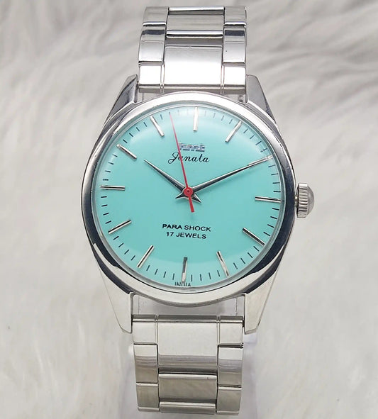 HMT Janata Men's Watch - Timeless Turquoise Dial with Handwinding Precision