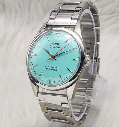 HMT Janata Men's Watch - Timeless Turquoise Dial with Handwinding Precision