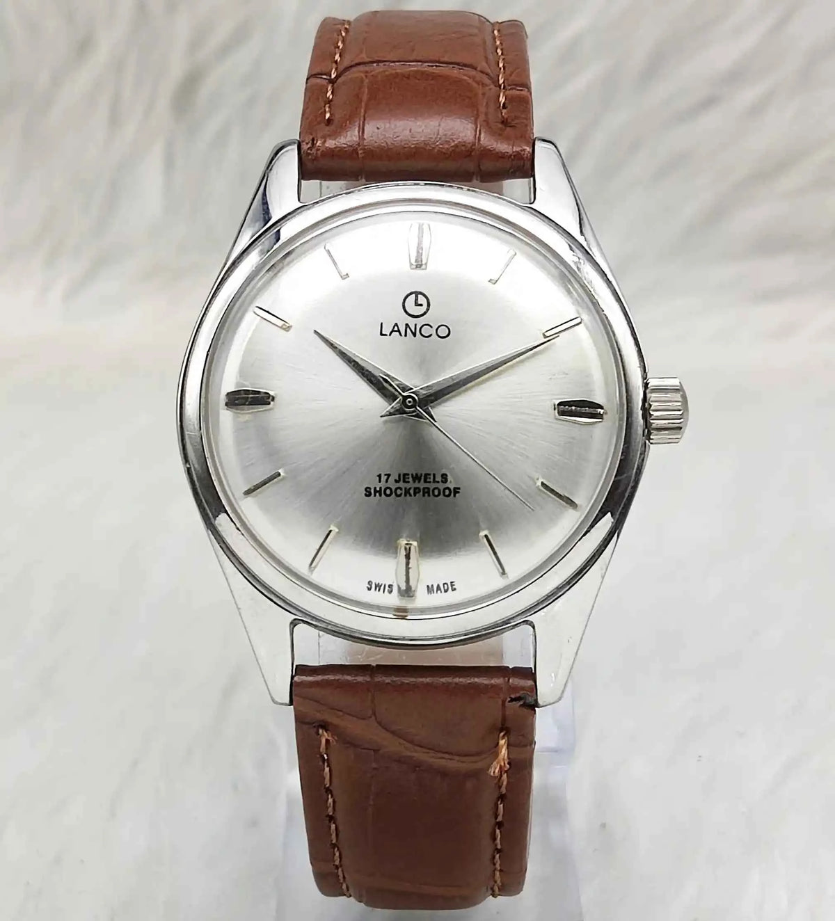 Lanco Men's Watch Silver Dial 17 Jewels with Stick Indices