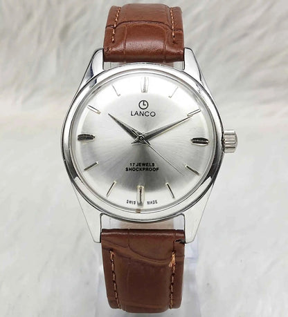 Lanco Men's Watch Silver Dial 17 Jewels with Stick Indices