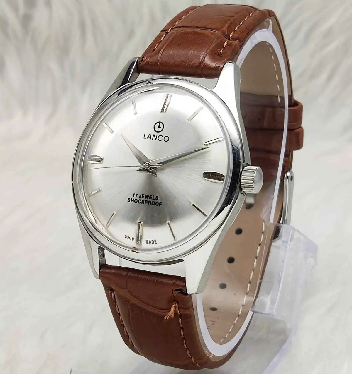Lanco Men's Watch Silver Dial 17 Jewels with Stick Indices