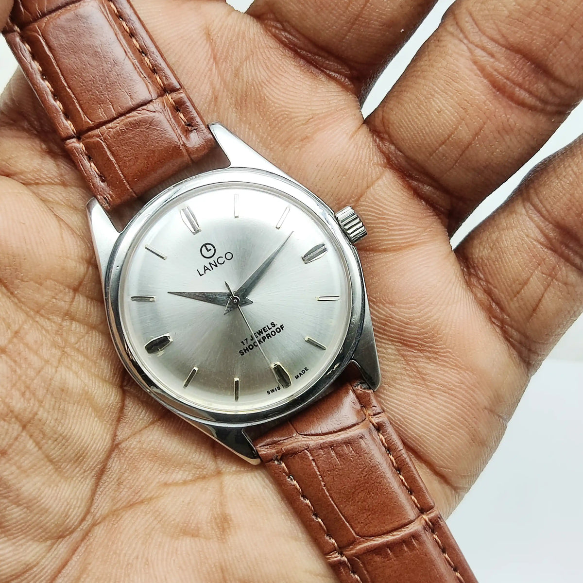 Lanco Men's Mechanical Watch - Uniquely Crafted Silver Dial Timepiece