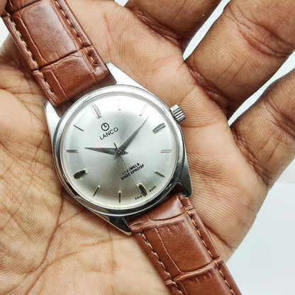 Lanco Men's Mechanical Watch - Uniquely Crafted Silver Dial Timepiece