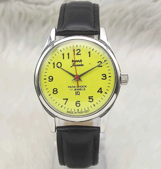 HMT Janata Lemon Color Dial Handwinding 17 Jewels Men's Watch