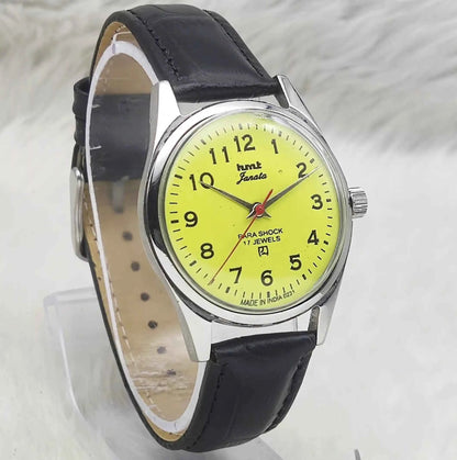 HMT Janata Lemon Color Dial Handwinding 17 Jewels Men's Watch