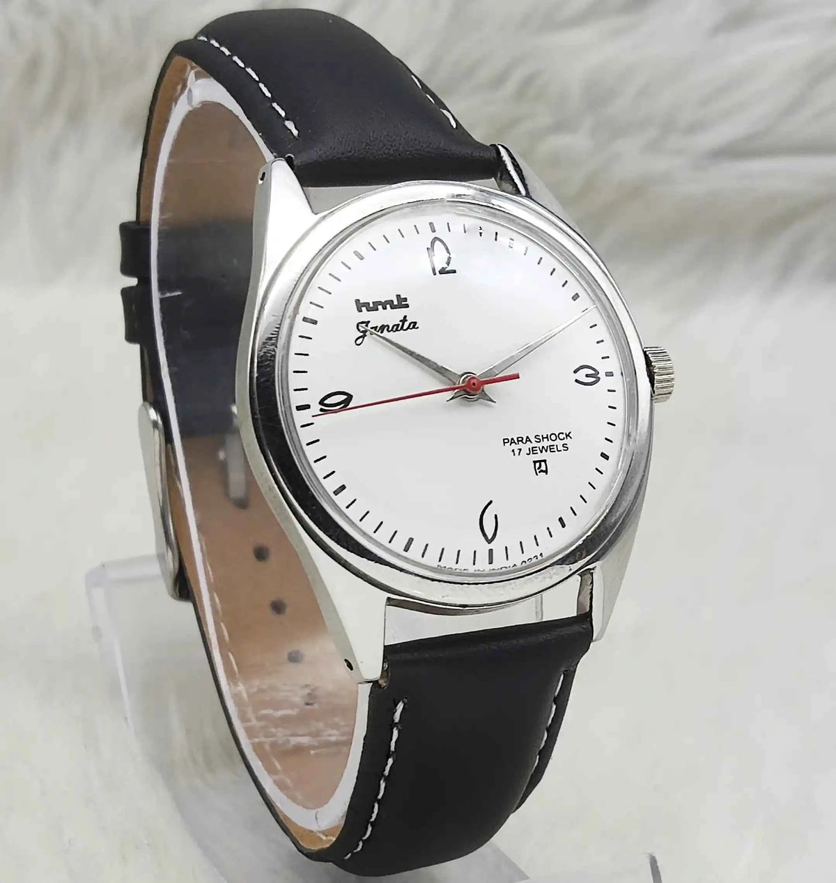 HMT Janata White Dial 17 Jewels Handwinding Watch English Numerals
