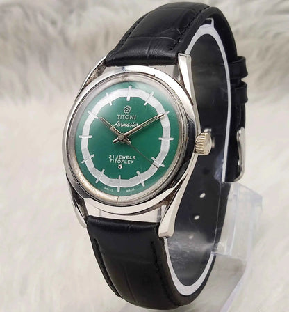 Titoni Women's Watch Green Dial - 21 Jewels Handwinding Elegance