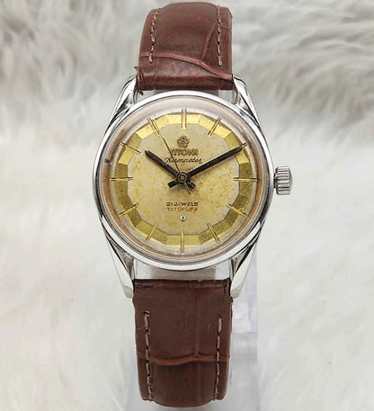 Titoni Airmaster Women's Watch Golden Dial 21 Jewels Handwinding