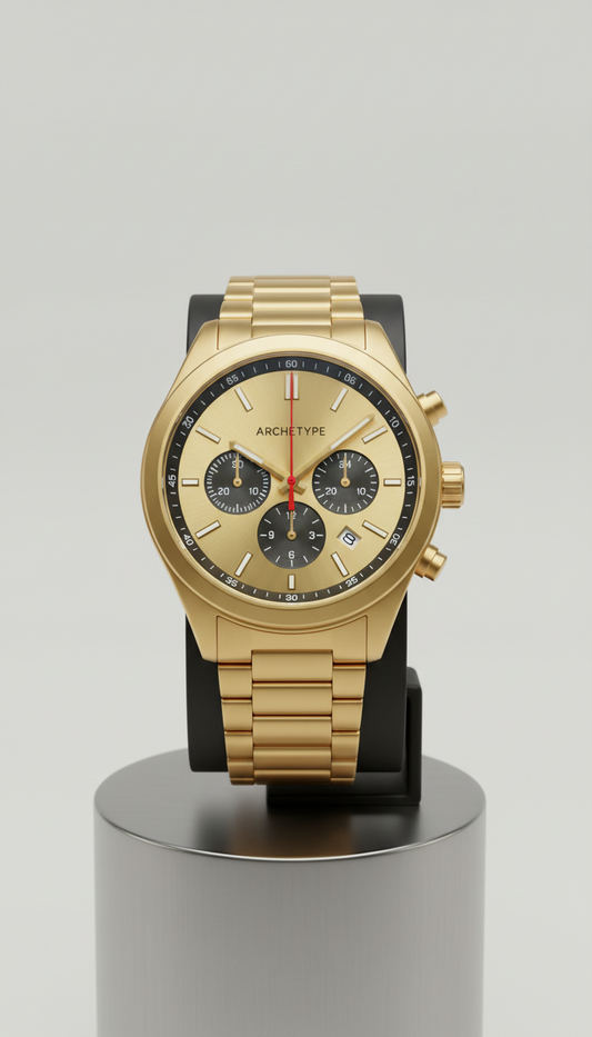 Archetype Chronograph in Brushed Gold
