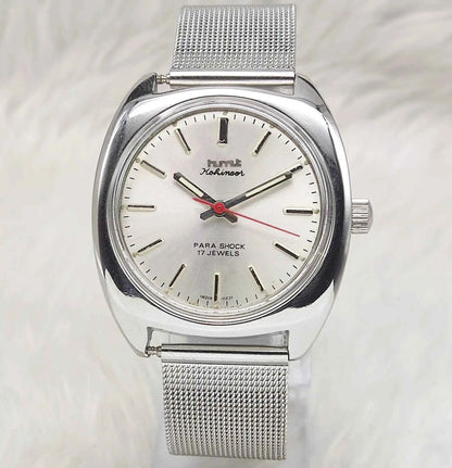 HMT Kohinoor Silver Dial Watch with Stick Indices - 17 Jewels Handwinding Timepiece