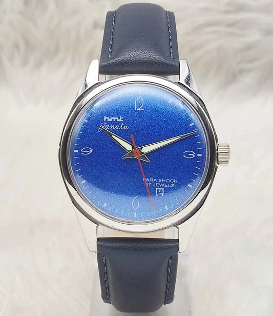 HMT Janata Watch Blue Dial Handwinding 17 Jewels – Timeless Elegance