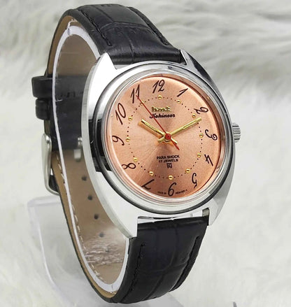 HMT Kohinoor Orange Dial Watch with Handwinding and Transparent Back