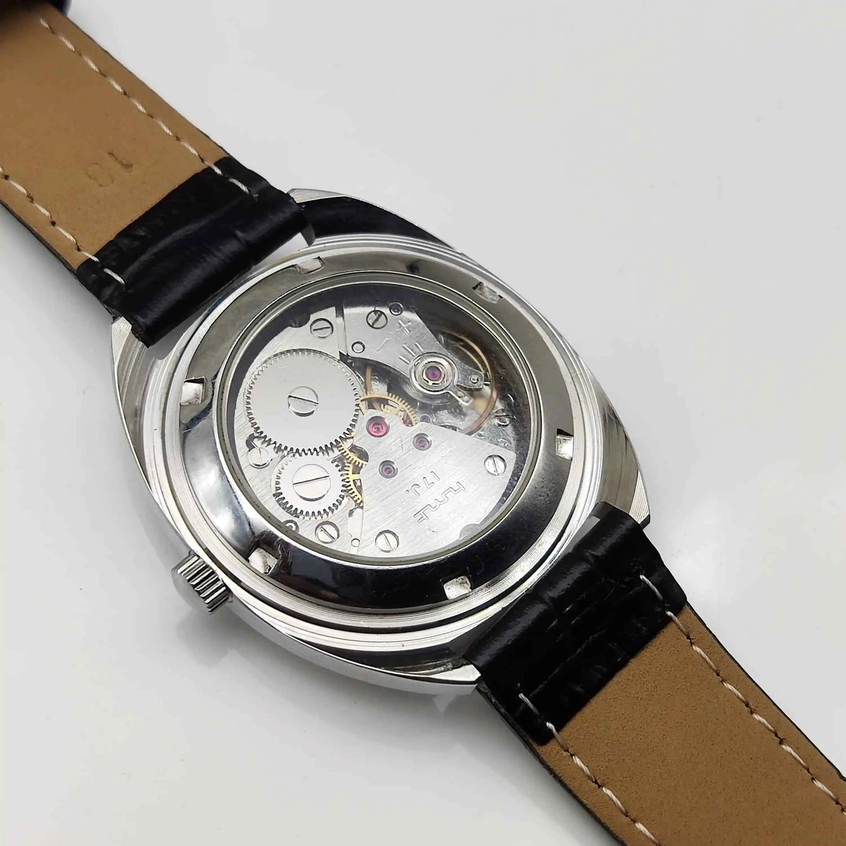 HMT Kohinoor Orange Dial Watch with Handwinding and Transparent Back
