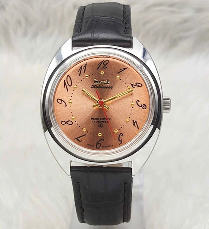 HMT Kohinoor Orange Dial Watch with Handwinding and Transparent Back