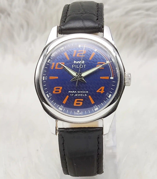 Elevate Your Style with the HMT Pilot Watch Blue Dial - Timeless Mechanical Elegance