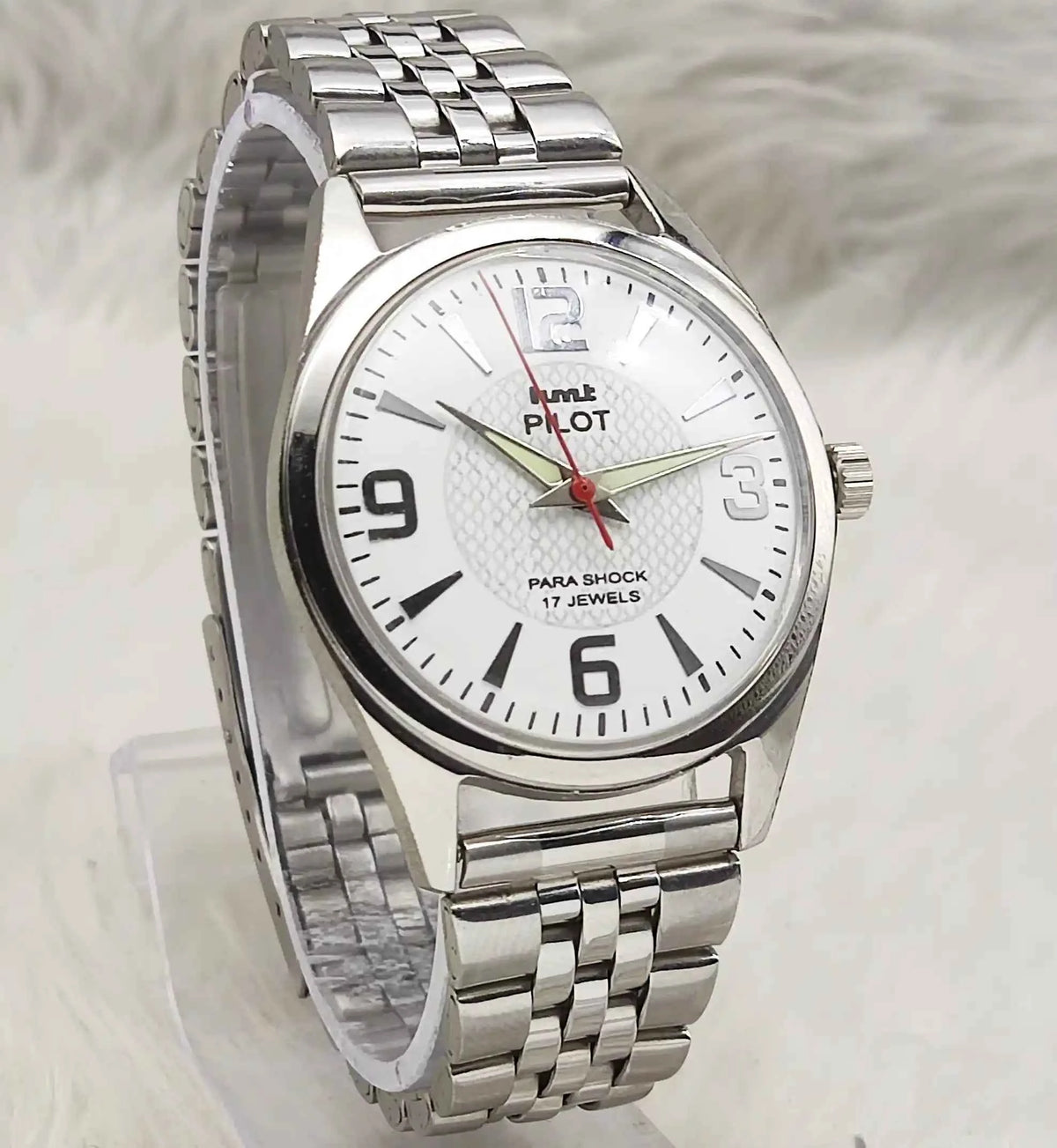 HMT Pilot Watch - White Dial, 17 Jewels, Handwinding