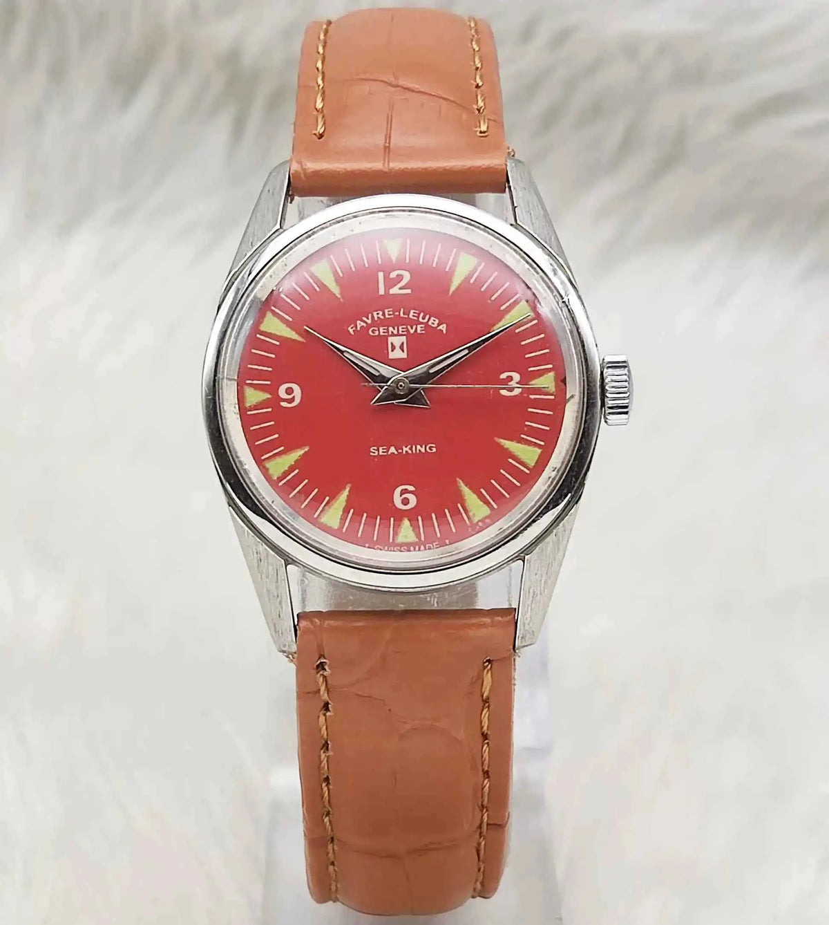 Elevate Your Style: Favre Leuba Handwinding Watch with Reddish Dial