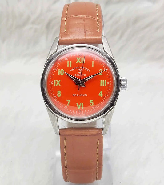 Favre Leuba Handwinding Watch with Reddish Dial - A Timeless Luxury for collectors