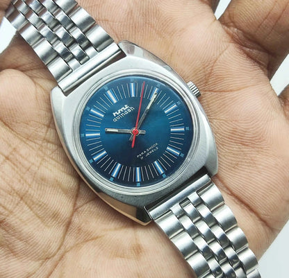 HMT Avinash Bluish Stick Indices 17 Jewels Men's Watch for Timeless Style