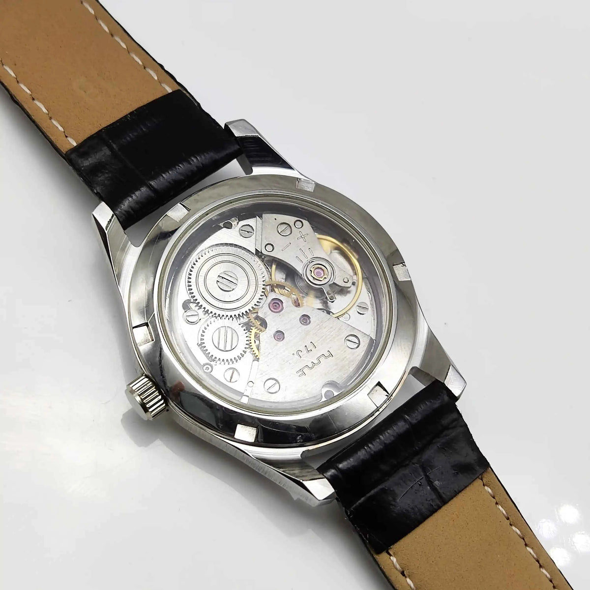 HMT Chinar Mechanical Watch 17 Jewels with Purple Dial and English Numerals Indices
