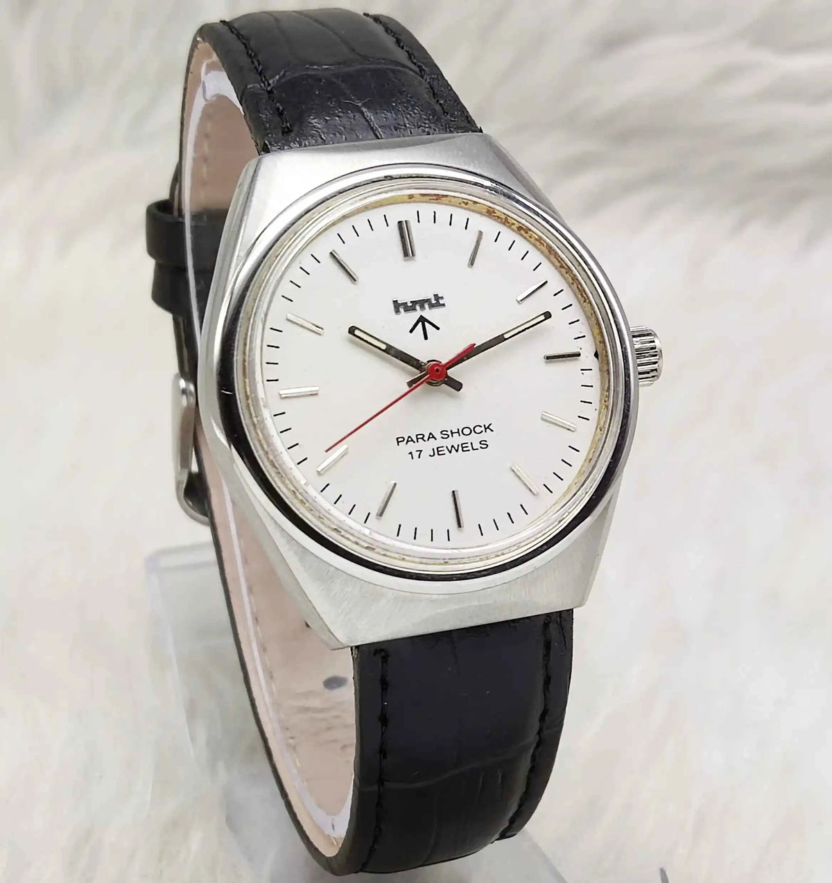 HMT Handwinding Men's Watch - 17 Jewels White Silver Design