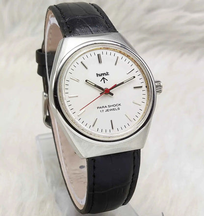 HMT Handwinding Men's Watch - 17 Jewels White Silver Design
