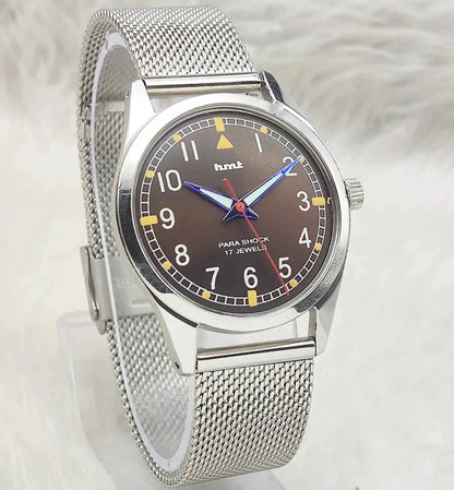 HMT Handwinding Watch - Coffee Brown Dial 17 Jewels Timepiece