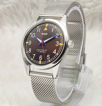 HMT Handwinding Watch - Coffee Brown Dial 17 Jewels Timepiece