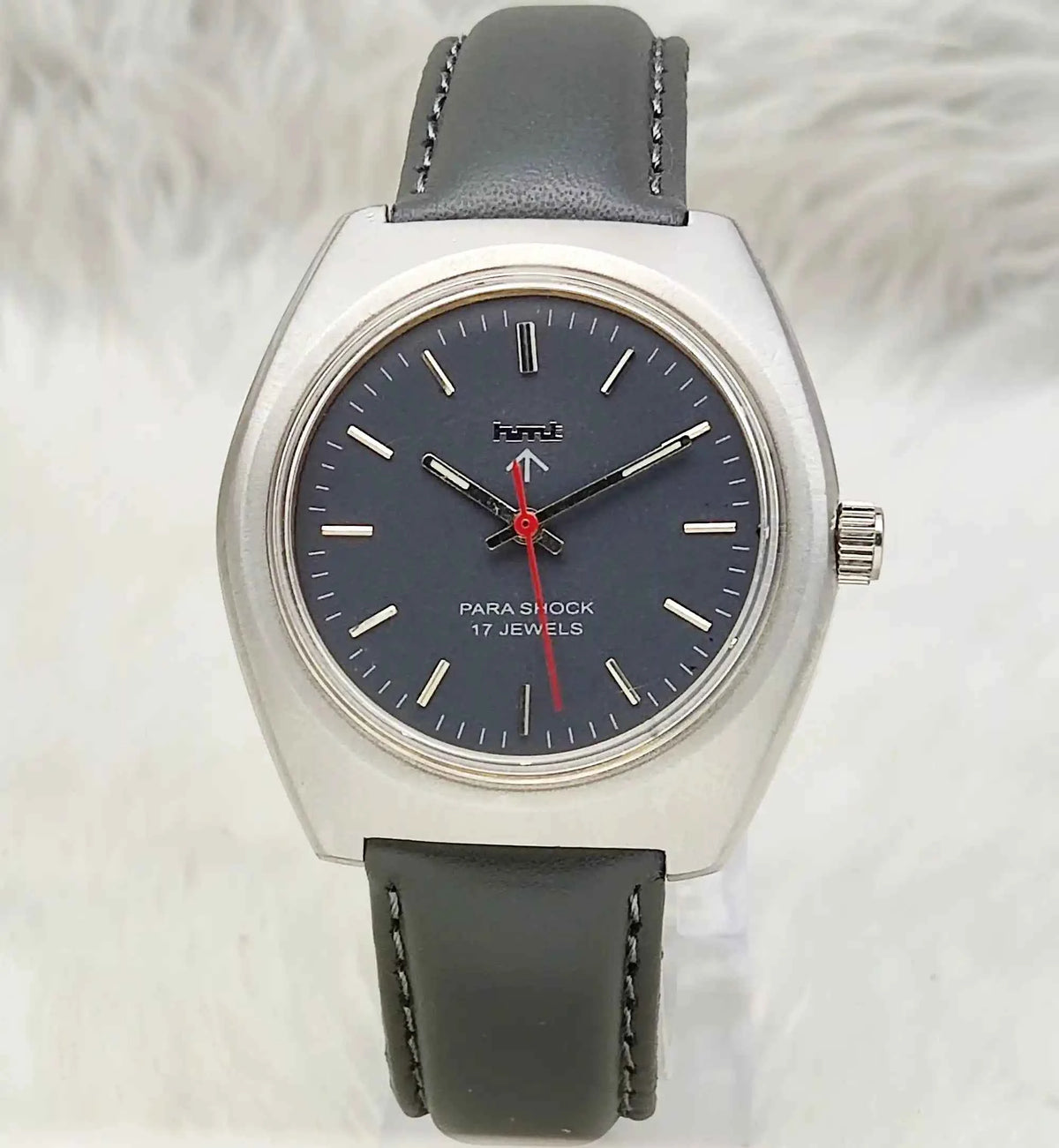 HMT Handwinding Watch Gray Dial with Stick Indices - 17 Jewels Timepiece
