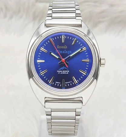 HMT Himalaya Bluish Dial Watch - Handwinding Transparent Back Design