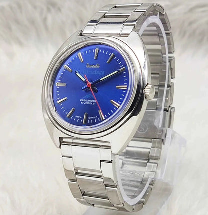 HMT Himalaya Bluish Dial Watch with 17 Jewels and Transparent Back
