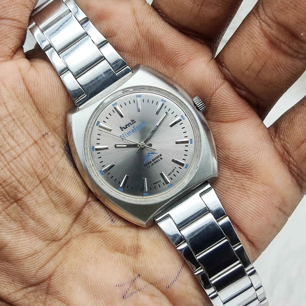 HMT Himalaya Handwinding Watch with Gray Dial and Stick Indices