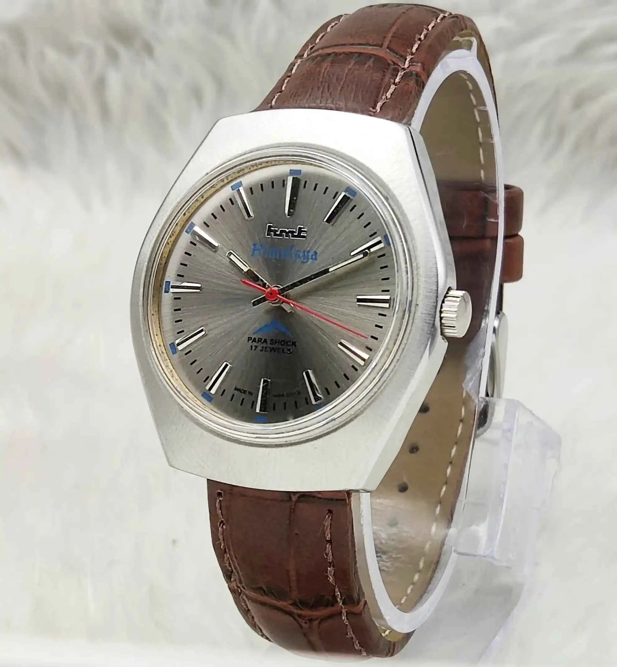 HMT Himalaya Men's Watch - Handwinding Gray Dial with Elegant Stick Indices