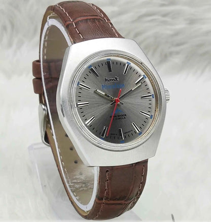 HMT Himalaya Men's Watch - Handwinding Gray Dial with Elegant Stick Indices
