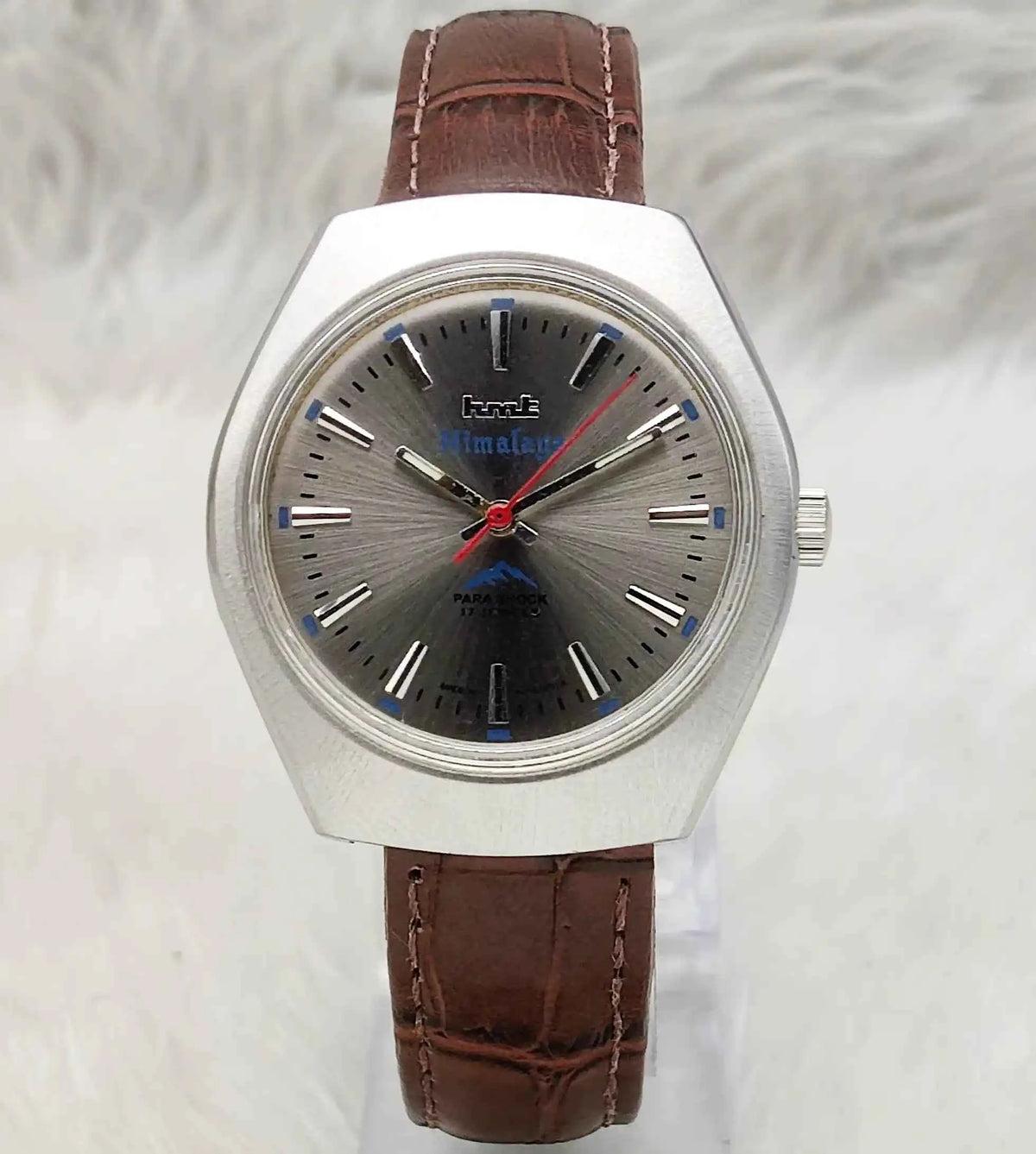 HMT Himalaya Men's Watch - Handwinding Gray Dial with Elegant Stick Indices