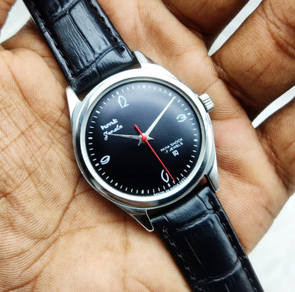HMT Janata Black Dial Watch - Timeless Mechanical Elegance with 17 Jewels