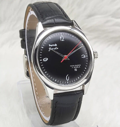 HMT Janata Black Dial Watch - Timeless Mechanical Elegance with 17 Jewels