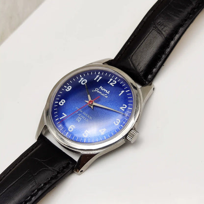 HMT Janata Watch – Blue Dial Handwinding 17 Jewels Men's