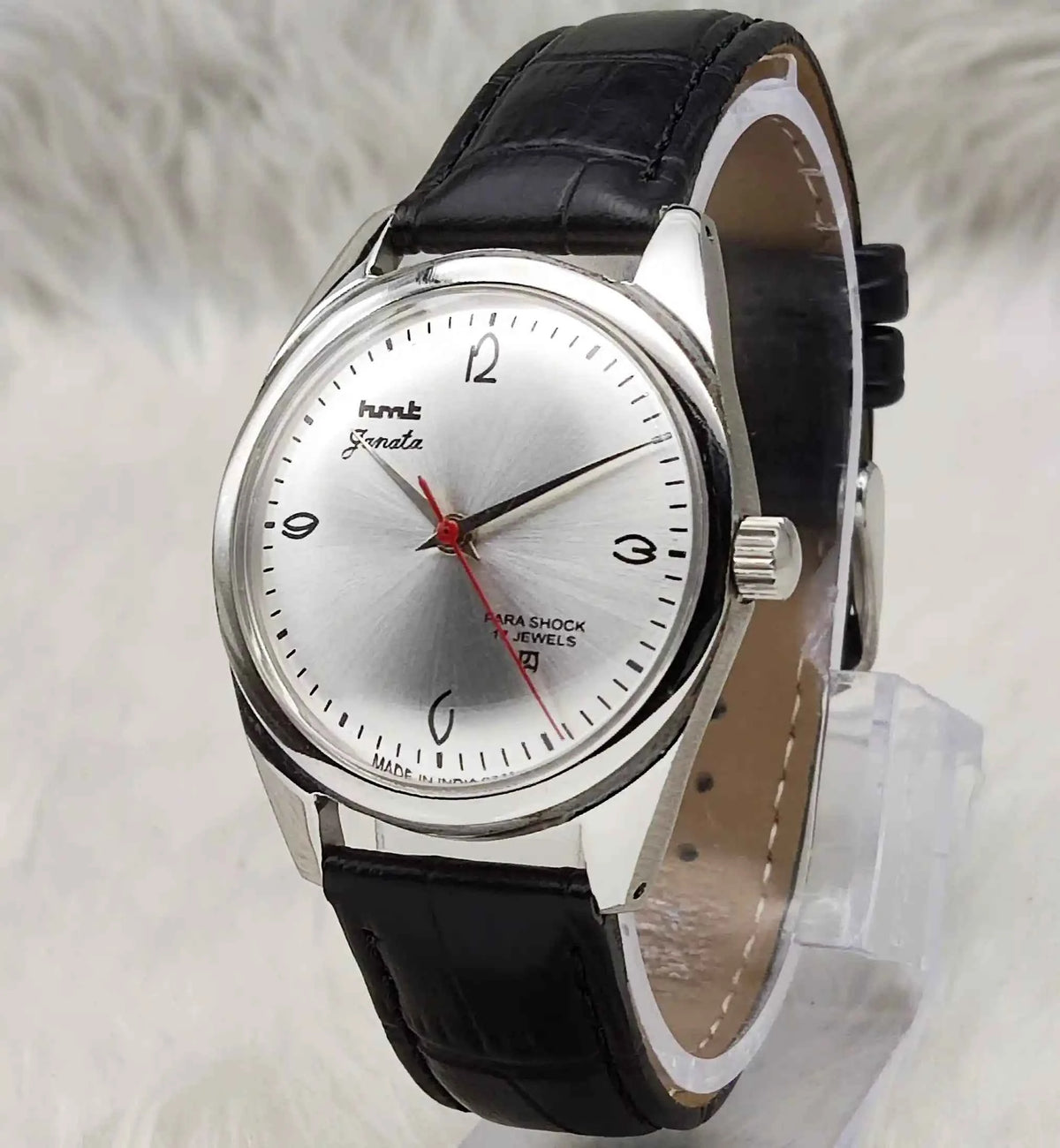 HMT Janata Handwinding Watch with 17 Jewels and Silver Dial