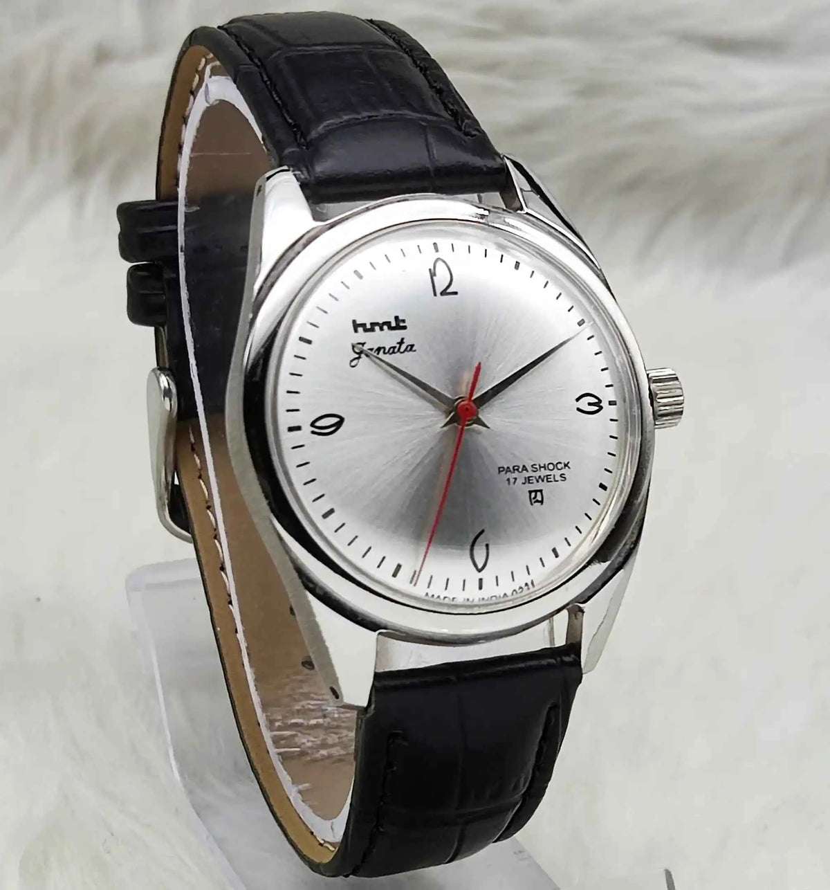 HMT Janata Handwinding Watch with 17 Jewels and Silver Dial