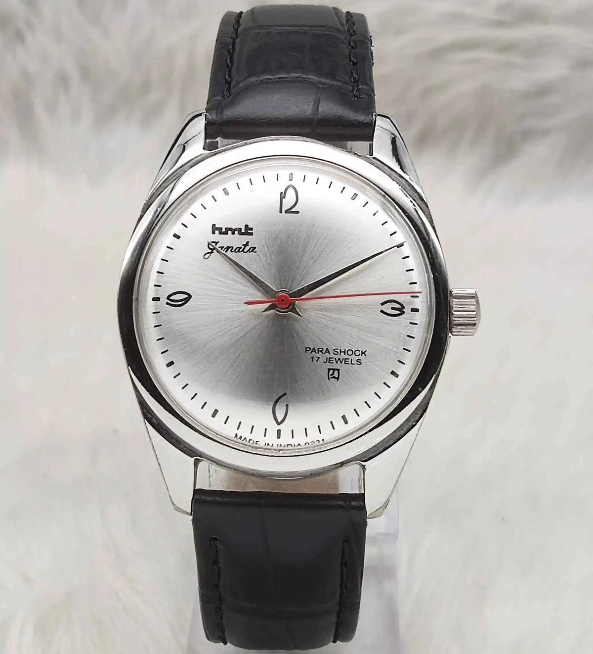 HMT Janata Handwinding Watch with 17 Jewels and Silver Dial
