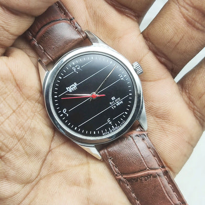 HMT Janata Handwinding Watch Black Dial and Devanagari Font 17 Jewels